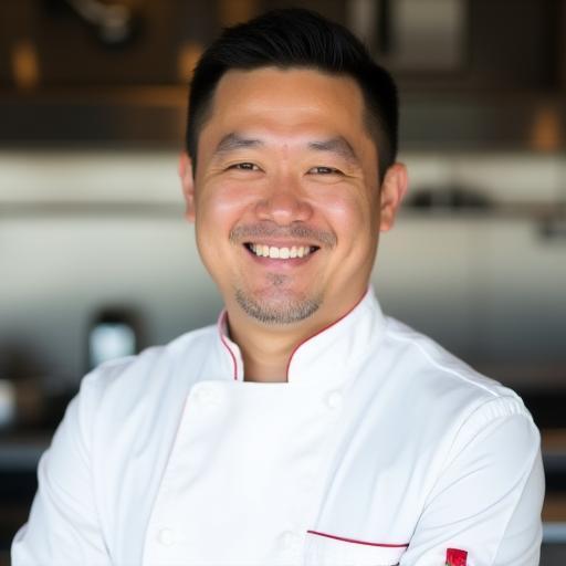 Head Chef Jack Lee smiling in kitchen